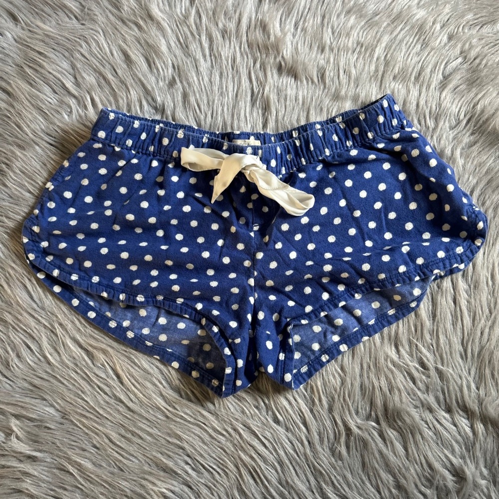 Aerie Pajama Shorts Womens Size Small Blue Polka Dot Pajamas Pjs Soft Stretch